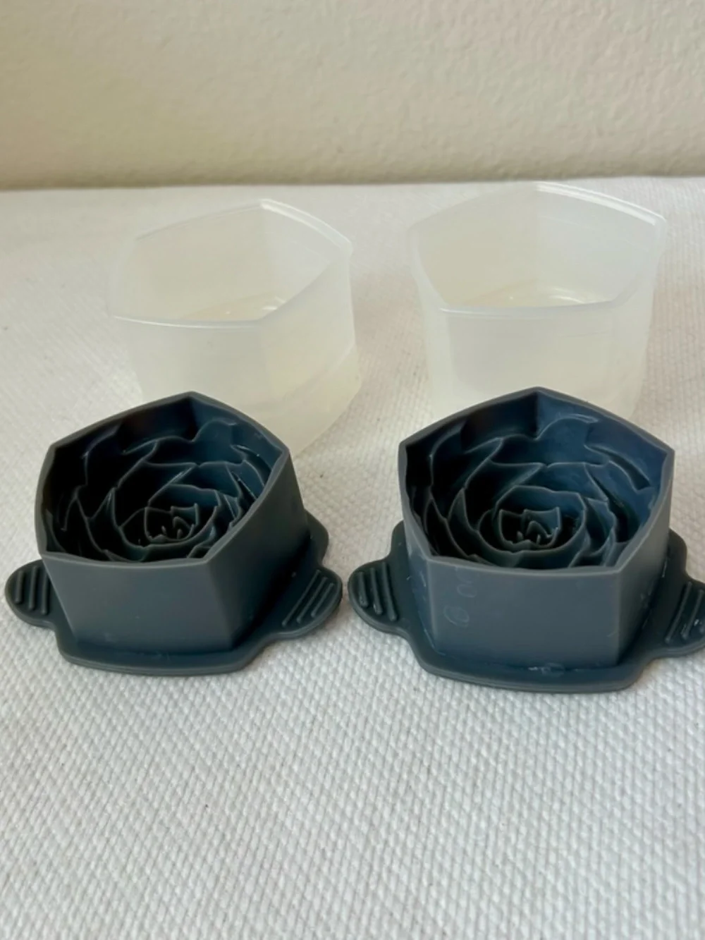 Ice Molds Rose Shape - Set of 2 - BPA Free Silicone Molds - Cocktail Accessory
